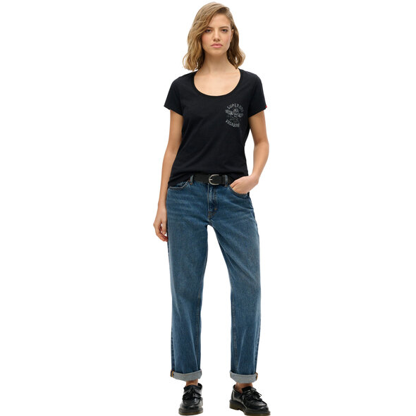 SUPERDRY LO-FI BIKER SCOOP NECK ΜΠΛΟΥΖΑ ΓΥΝΑΙΚΕΙA W1011613A-02A
