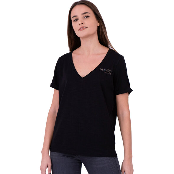 SUPERDRY NYC TIMES REVERSE PRINT ΜΠΛΟΥΖΑ ΓΥΝΑΙΚEIA ME VEE W6010361A-02A