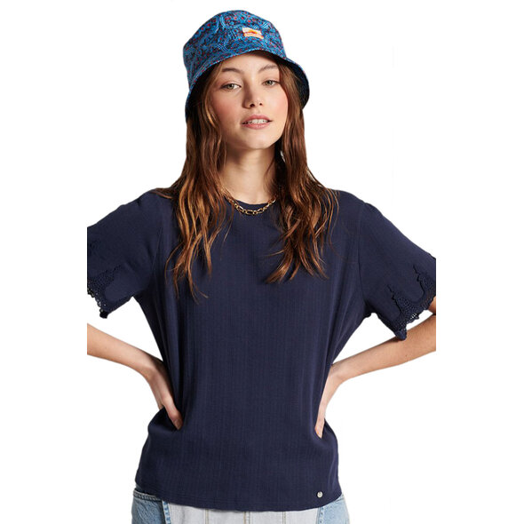 SUPERDRY ΜΠΛΟΥΖΑ ΓΥΝΑΙΚEIA ΜΕ ΚΕΝΤΗΜΑΤΑ ΣΤΑ ΜΑΝΙΚΙΑ W6010814A-09S