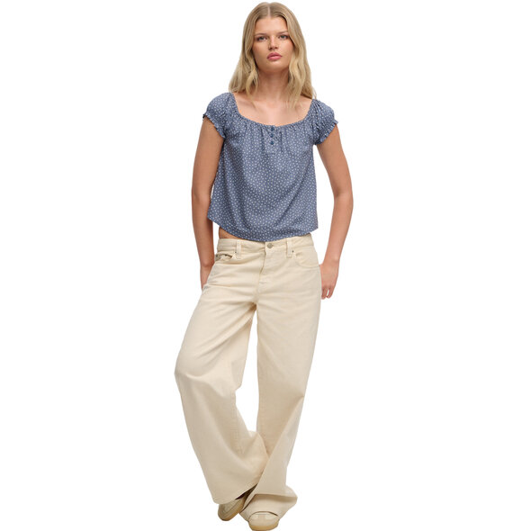 SUPERDRY  BUTTON WOVEN TOP ΜΠΛΟΥΖΑ ΓΥΝΑΙΚΕΙΑ W6012219A-K7H