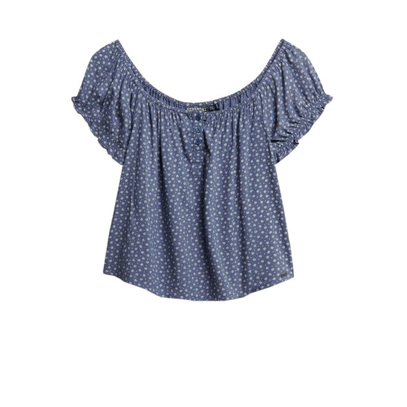 SUPERDRY  BUTTON WOVEN TOP ΜΠΛΟΥΖΑ ΓΥΝΑΙΚΕΙΑ W6012219A-K7H