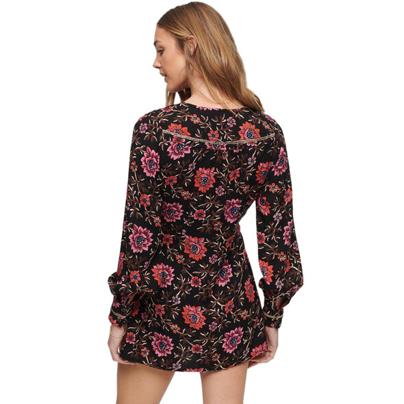 SUPERDRY PRINTED V-NECK MINI TEA ΦΟΡΕΜΑ ΓΥΝΑΙΚEIO W8011499A-1CJ