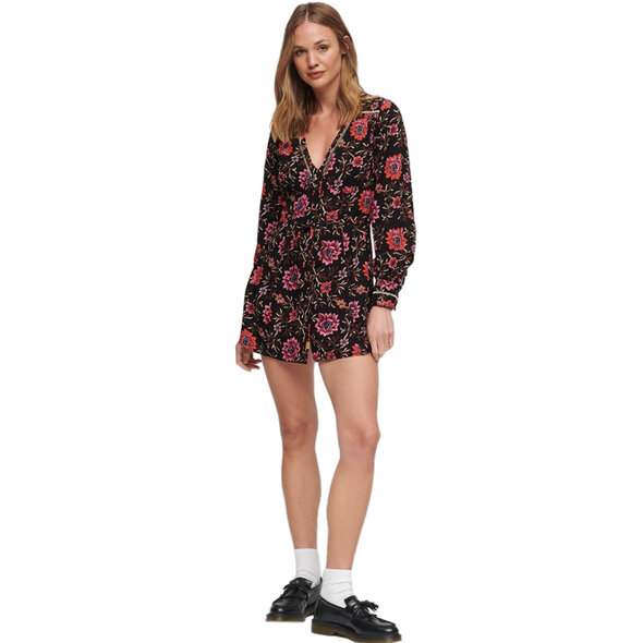SUPERDRY PRINTED V-NECK MINI TEA ΦΟΡΕΜΑ ΓΥΝΑΙΚEIO W8011499A-1CJ