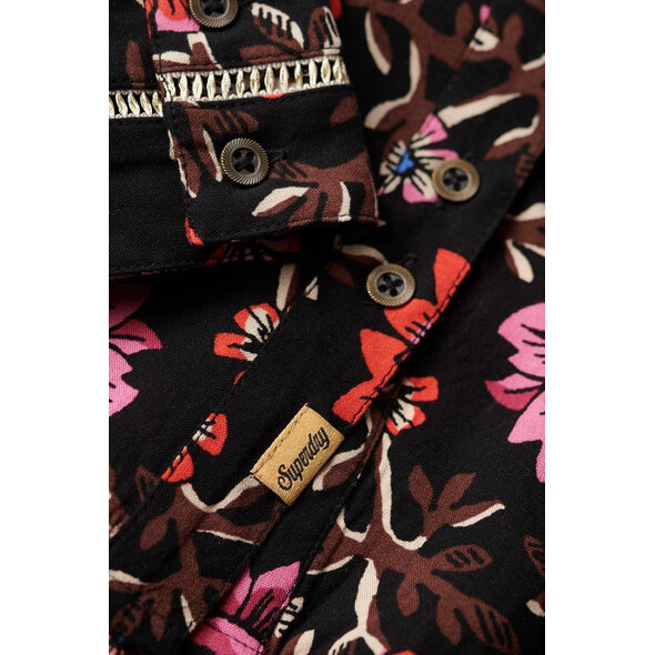 SUPERDRY PRINTED V-NECK MINI TEA ΦΟΡΕΜΑ ΓΥΝΑΙΚEIO W8011499A-1CJ