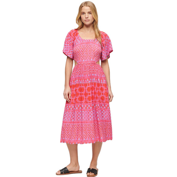 SUPERDRY PRINTED CUT OUT MIDI ΦΟΡΕΜΑ ΓΥΝΑΙΚEIO W8011676A-2JX