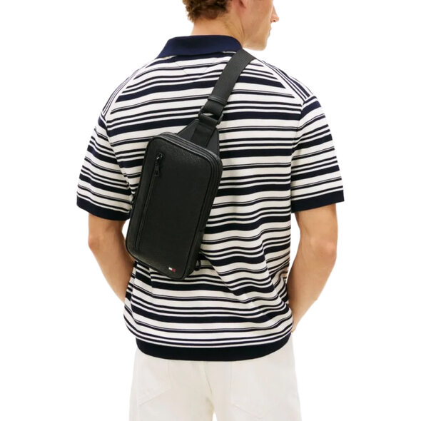 TOMMY HILFIGER EMBOSSED FLAG SLING BAG ΤΣΑΝΤΑ ΑΝΔΡΙΚΗ AM0AM14191-BDS