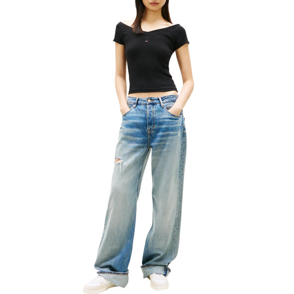 TOMMY HILFIGER TJW OFF SHOULDER RIB ΜΠΛΟΥΖΑ ΓΥΝΑΙΚΕΙΑ DW0DW22265-BDS
