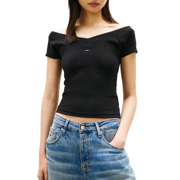 TOMMY HILFIGER TJW OFF SHOULDER RIB ΜΠΛΟΥΖΑ ΓΥΝΑΙΚΕΙΑ DW0DW22265-BDS