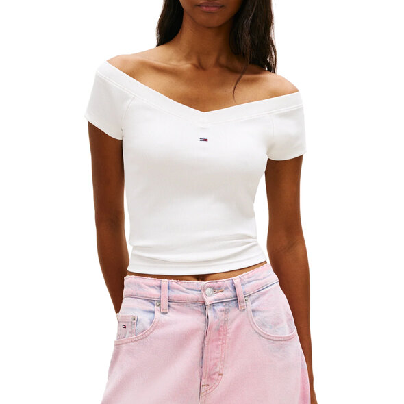 TOMMY HILFIGER TJW OFF SHOULDER RIB ΜΠΛΟΥΖΑ ΓΥΝΑΙΚΕΙΑ DW0DW22265-YBL