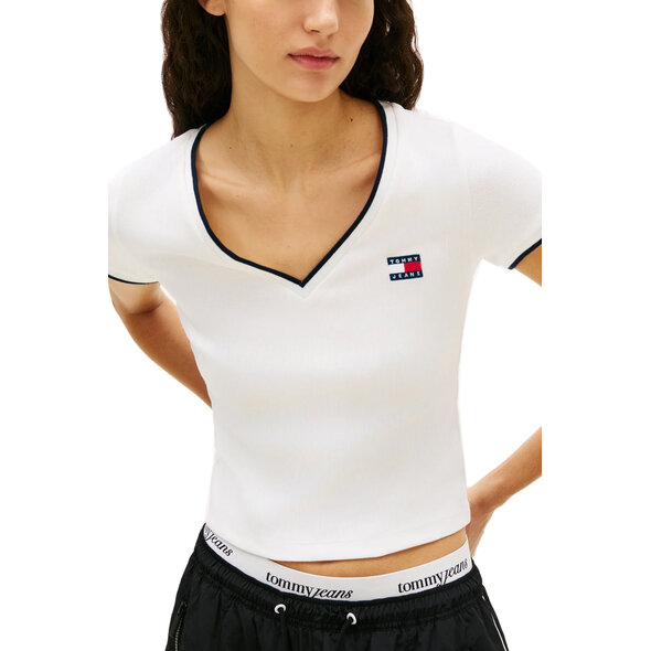 TOMMY HILFIGER TJW BADGE V-NECK ΜΠΛΟΥΖΑ ΓΥΝΑΙΚΕΙΑ DW0DW22275-YBL