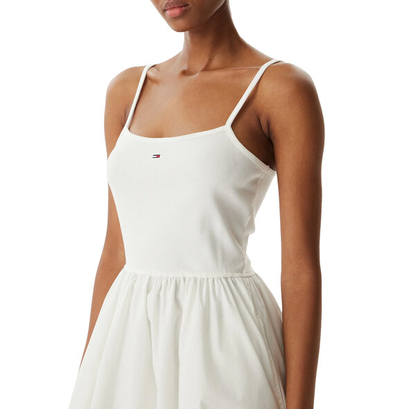 TOMMY HILFIGER TJW RIB POPLIN MIX ΦΟΡΕΜΑ ΓΥΝΑΙΚΕΙΟ DW0DW22352-YBL