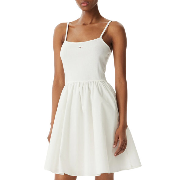 TOMMY HILFIGER TJW RIB POPLIN MIX ΦΟΡΕΜΑ ΓΥΝΑΙΚΕΙΟ DW0DW22352-YBL