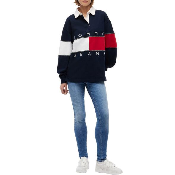 TOMMY HILFIGER TJW FLAG RUGBY EXT ΜΠΛΟΥΖΑ ΓΥΝΑΙΚΕΙΑ DW0DW22827-C1G
