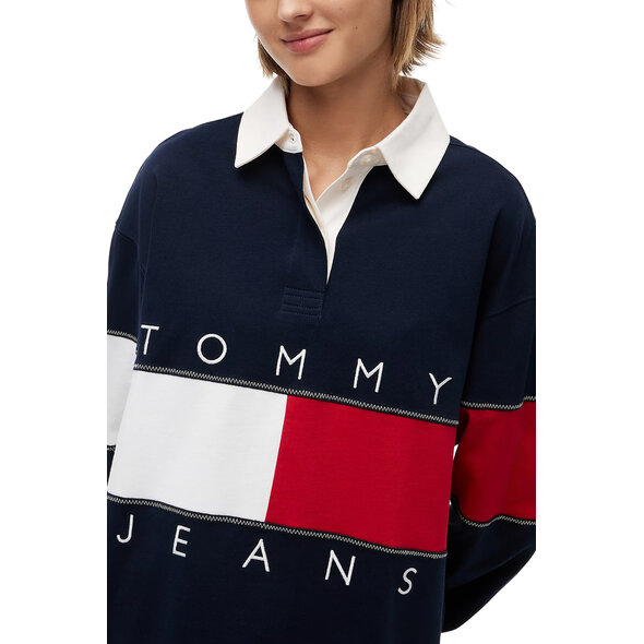 TOMMY HILFIGER TJW FLAG RUGBY EXT ΜΠΛΟΥΖΑ ΓΥΝΑΙΚΕΙΑ DW0DW22827-C1G