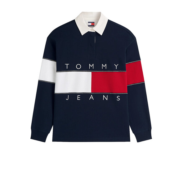 TOMMY HILFIGER TJW FLAG RUGBY EXT ΜΠΛΟΥΖΑ ΓΥΝΑΙΚΕΙΑ DW0DW22827-C1G