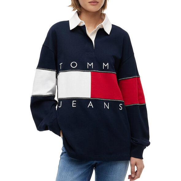 TOMMY HILFIGER TJW FLAG RUGBY EXT ΜΠΛΟΥΖΑ ΓΥΝΑΙΚΕΙΑ DW0DW22827-C1G
