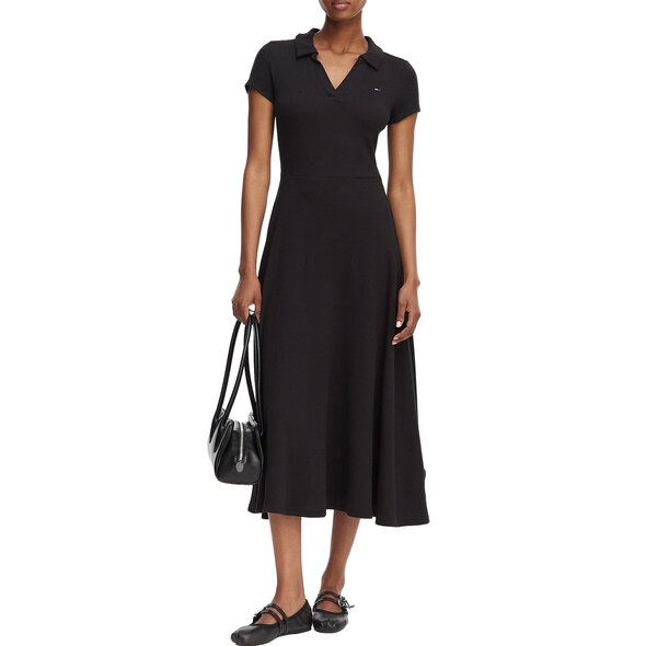 TOMMY HILFIGER TJW RIB POLO MIDI ΦΟΡΕΜΑ ΓΥΝΑΙΚΕΙΟ DW0DW23482-BDS