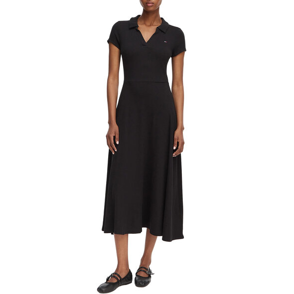 TOMMY HILFIGER TJW RIB POLO MIDI ΦΟΡΕΜΑ ΓΥΝΑΙΚΕΙΟ DW0DW23482-BDS