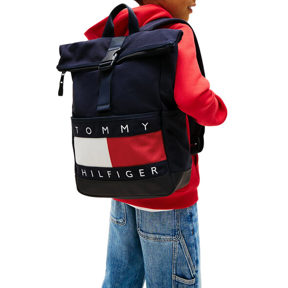 TOMMY HILFIGER FLAG ROLLTOP BACKPACK ΠΑΙΔΙΚΗ ΑΓΟΡΙ KA0KA00015-DW6