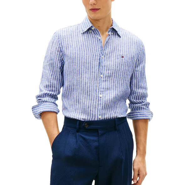 TOMMY HILFIGER LINEN BENGAL STRIPE ΠΟΥΚΑΜΙΣΟ ΑΝΔΡΙΚΟ MW0MW42400-0A4