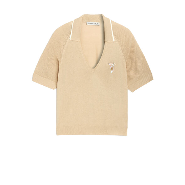 TRUSSARDI JEANS ΠΛΕΚΤH POLO ΜΠΛΟΥΖΑ ΓΥΝΑΙΚΕΙΑ 56M00509-0F000755-W050
