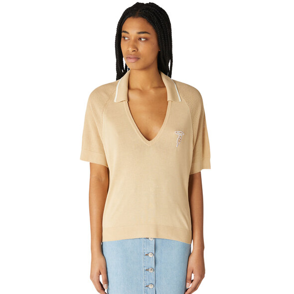 TRUSSARDI JEANS ΠΛΕΚΤH POLO ΜΠΛΟΥΖΑ ΓΥΝΑΙΚΕΙΑ 56M00509-0F000755-W050