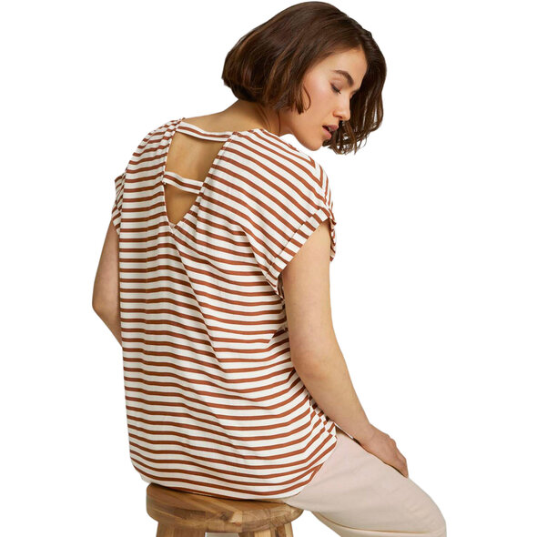 TOM TAILOR PATTERNED ΜΠΛΟΥΖΑ ΓΥΝΑΙΚΕΙΑ ΜΕ ΑΝΟΙΓΜΑ ΣΤΗΝ ΠΛΑΤΗ 1024993-27943