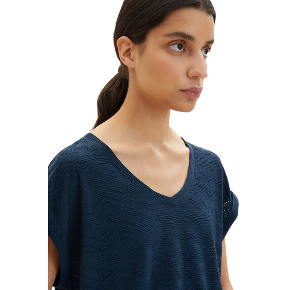 TOM TAILOR AJOUR JACQUAR ΜΠΛΟΥΖΑ ΓΥΝΑΙΚEIA 1036776-11758