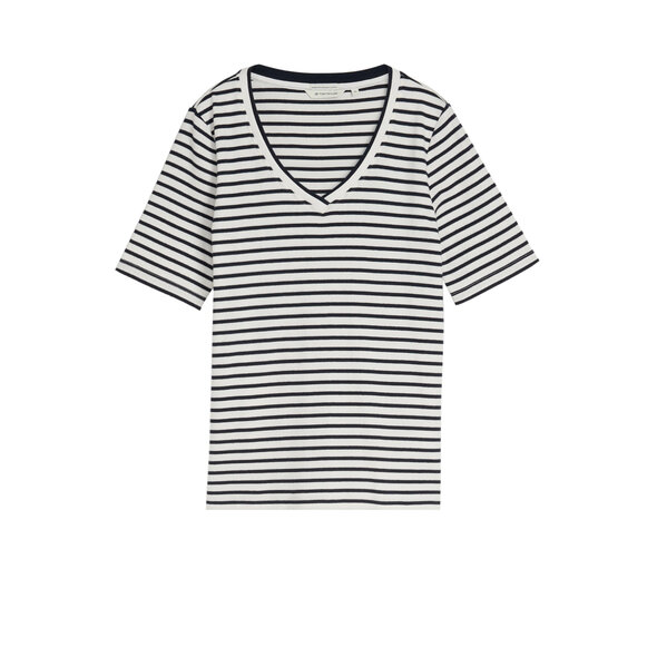 TOM TAILOR STRIPE V-NEC ΜΠΛΟΥΖΑ ΓΥΝΑΙΚΕΙΑ 1050432-39840