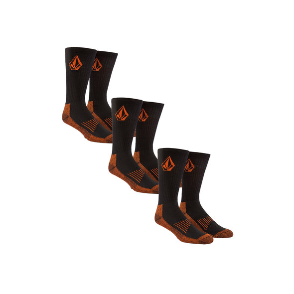 VOLCOM 'WORKWEAR' 3-PACK ΚΑΛΤΣΕΣ ΑΝΔΡΙΚΕΣ D6312612-BLK
