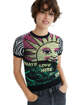 DESIGUAL 'RADIATE LOVE' ΠΛΕΚΤΗ ΜΠΛΟΥΖΑ ΓΥΝΑΙΚEIA 21WWTK55-2006
